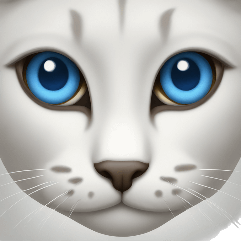 Gato blanco ojos azules emoji