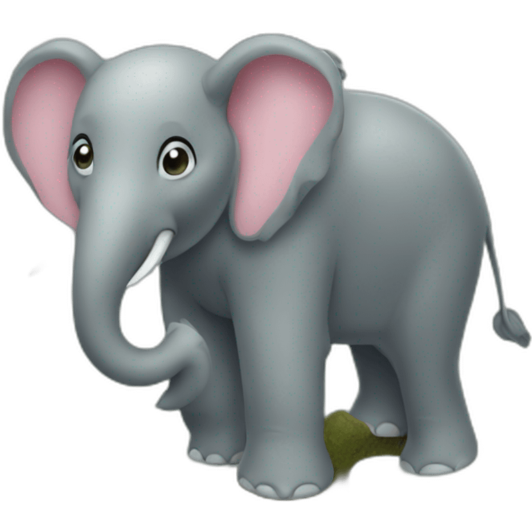 Elefant on a bird emoji