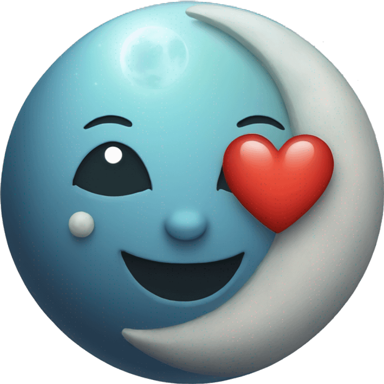 Moon and heart emoji