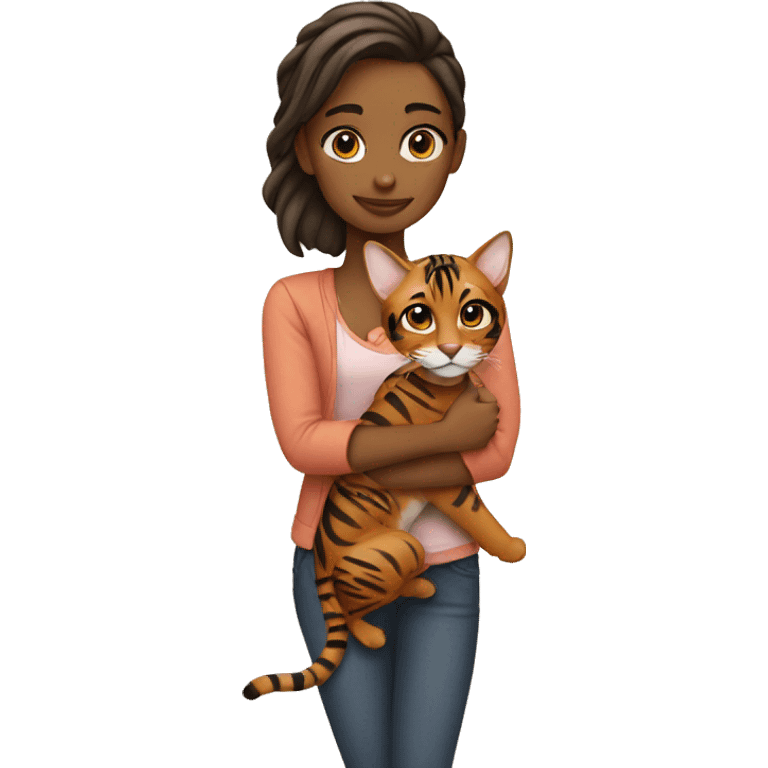 Girl with bengal emoji