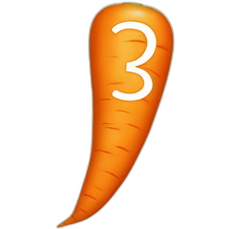 carrot shaped like the number 3 emoji