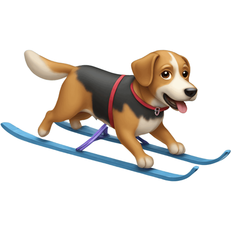 Dog on sled  emoji