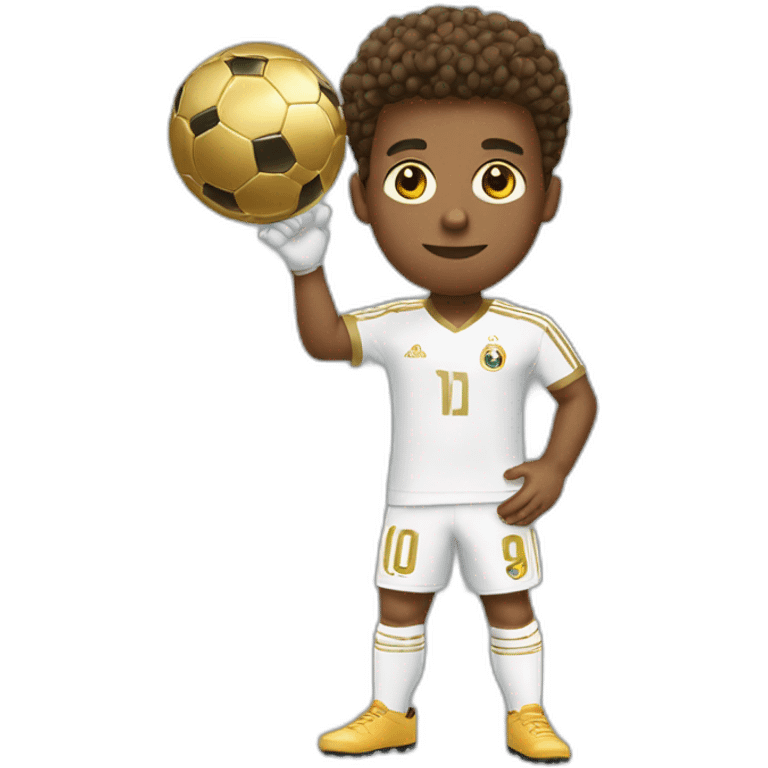 Messicouleur de peau blanche avec son ballon d or emoji