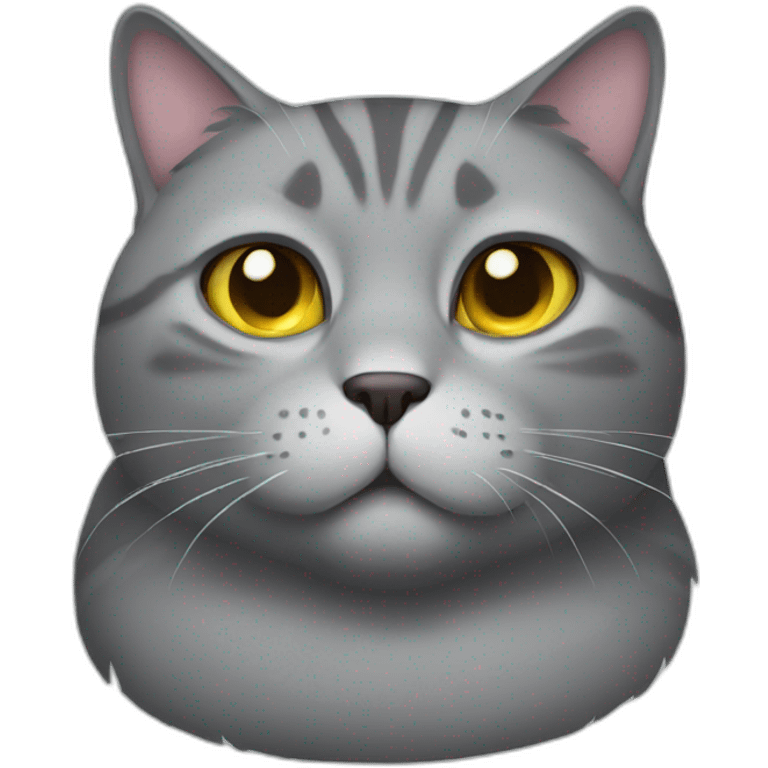 fat grey cat emoji