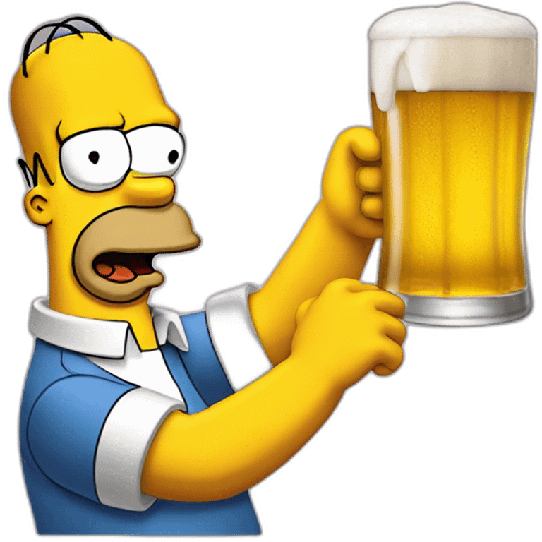 Homer simpson drink a beer emoji