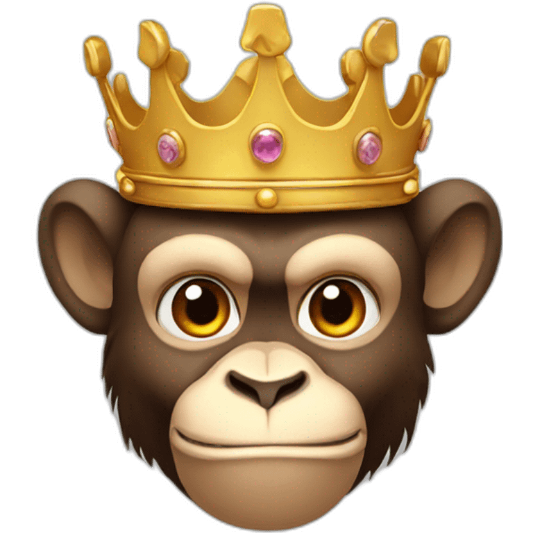 Muscular monkey with crown emoji