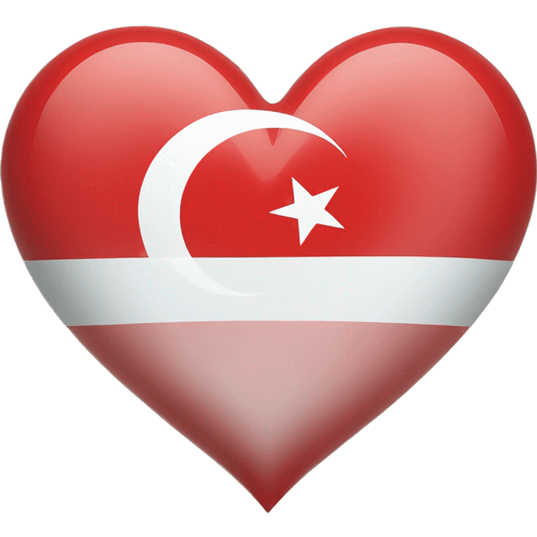 Turkish flag heart emoji