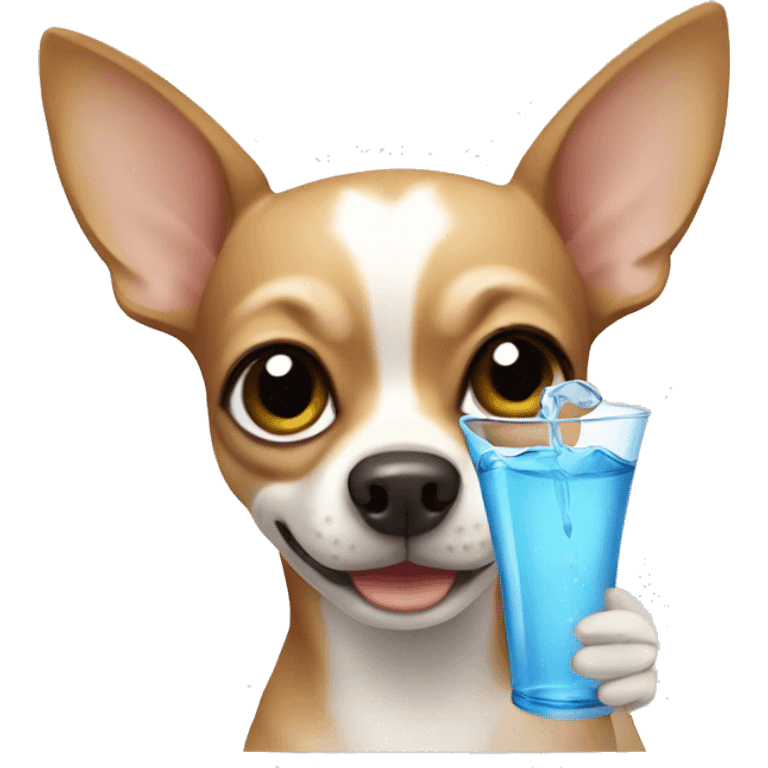 Chihuahua drinking water emoji