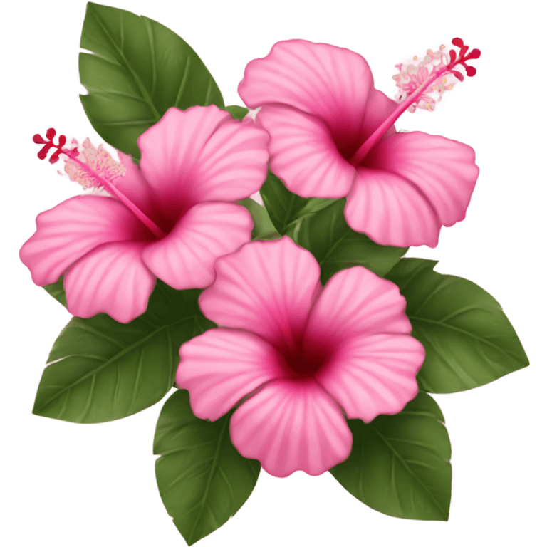 Pink hibiscus bouquet  emoji