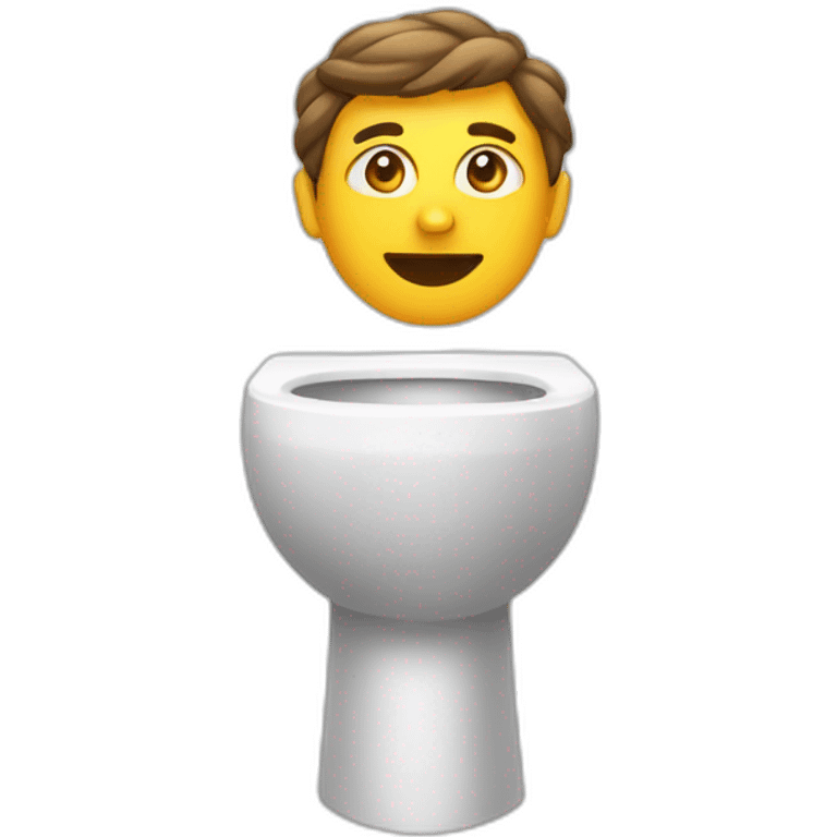 Toilettes toilettes avec une tête emoji