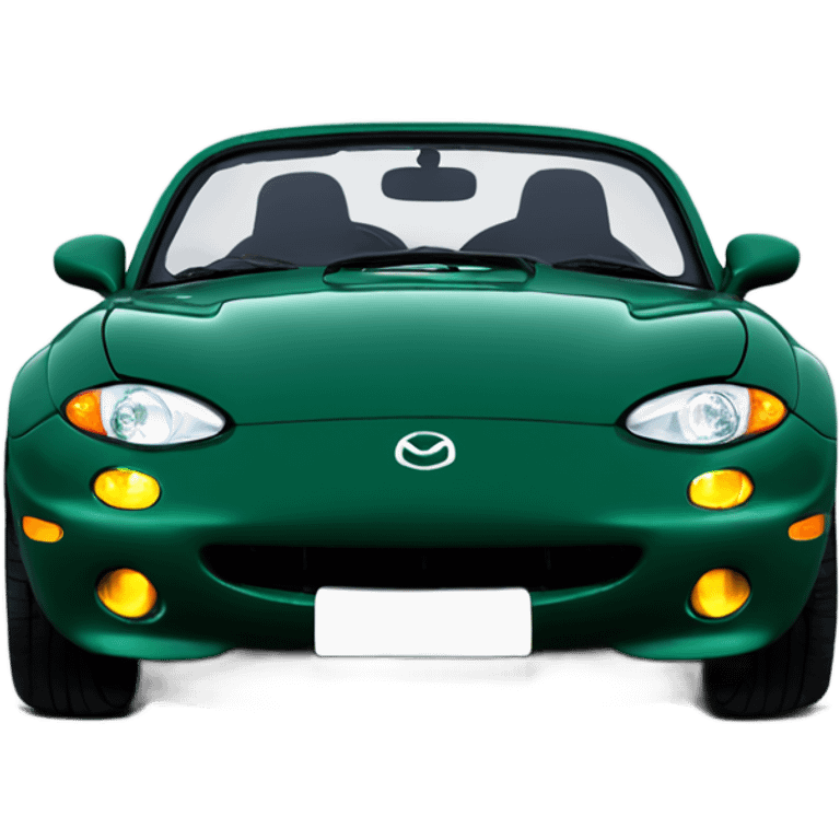 British racing green 1991 Mazda Miata with pop up head lights  emoji