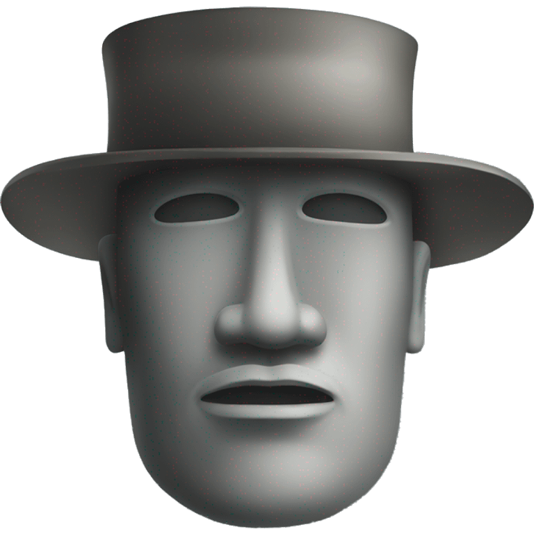 Moai with a hat emoji