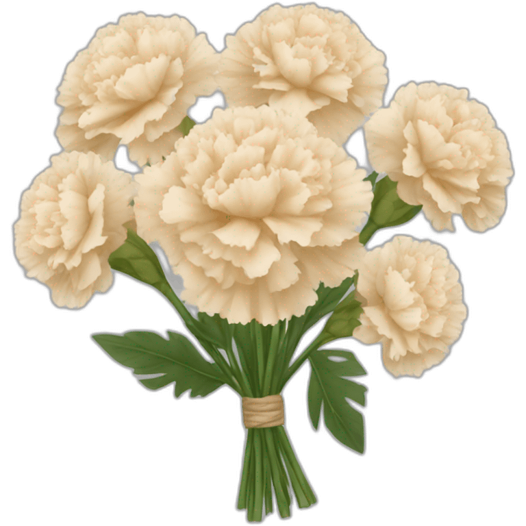 bouquet of 6 beige carnations emoji