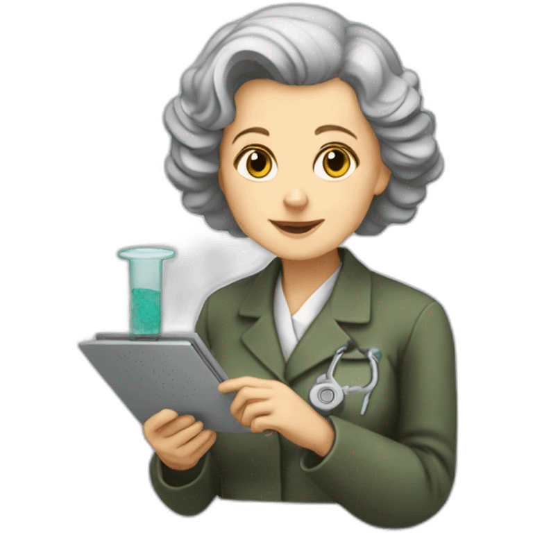 marie curie working emoji