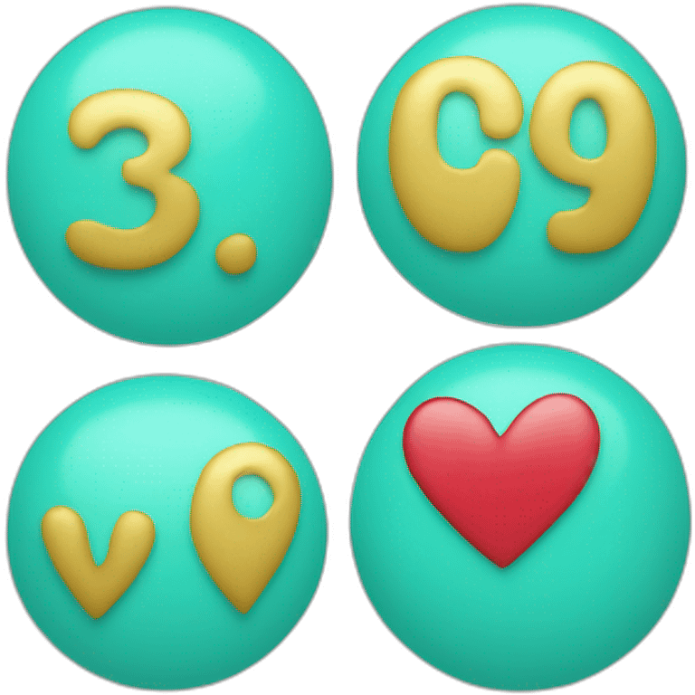 "I heart CC" in turquoise where the heart is an emoji emoji