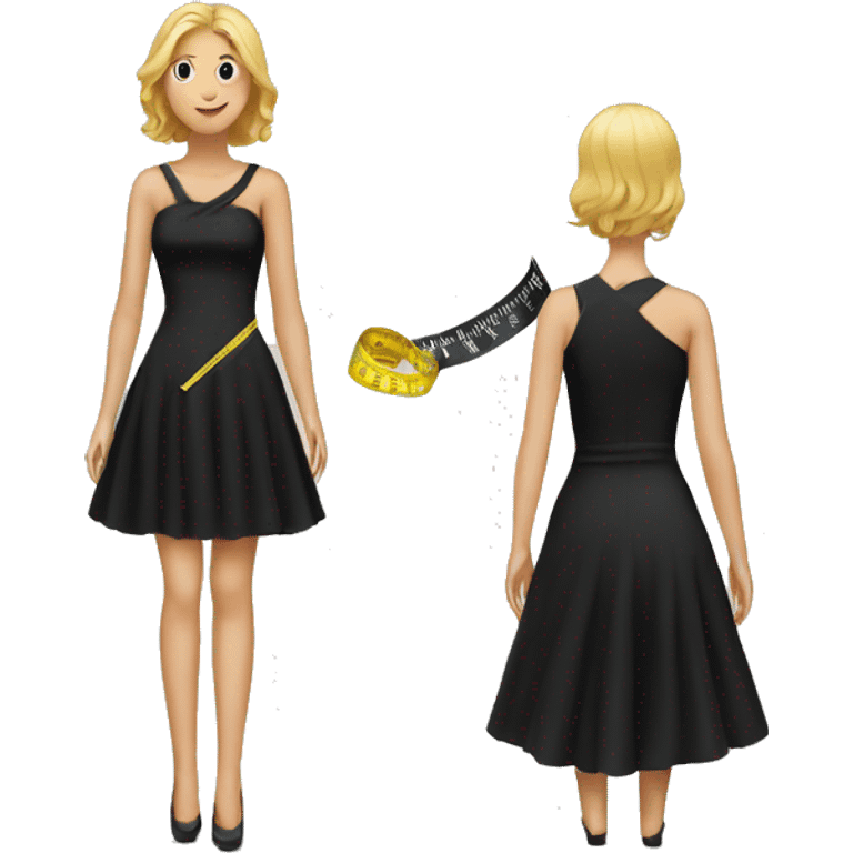 a black dress with a measuring tape wrapped around it emoji