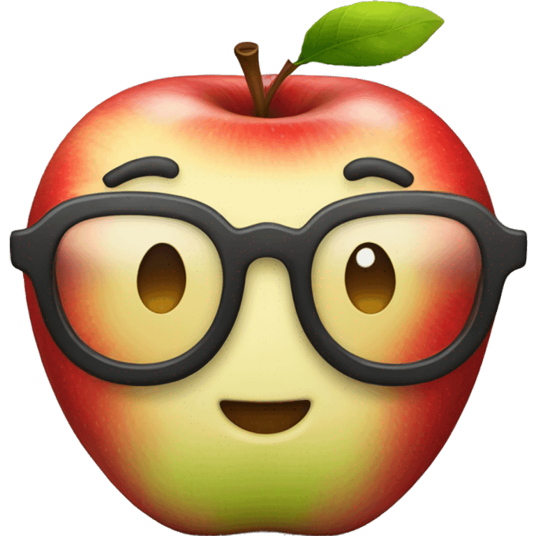 cute apple with glasses emoji