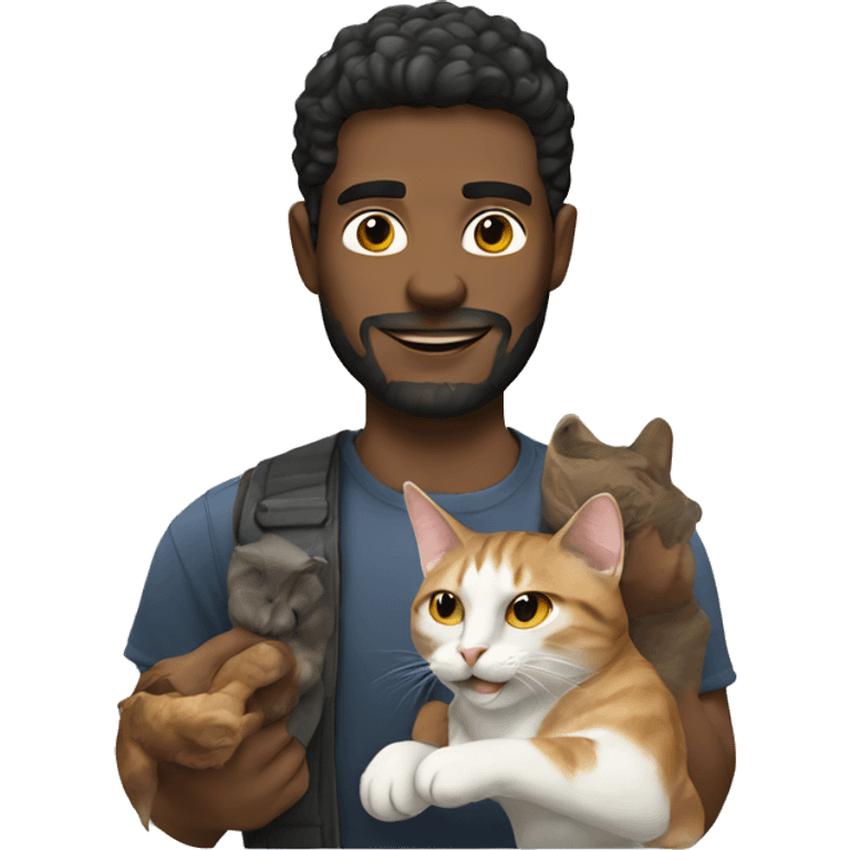 Man with cat emoji