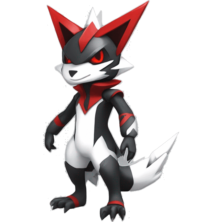  Cool Edgy Futuristic Black White Red Zangoose-Digimon-Medabot full body emoji