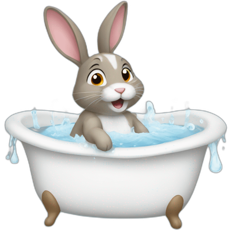 rabbit taking a bath emoji