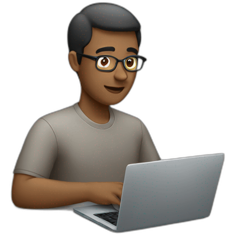 an adult working on his laptop emoji