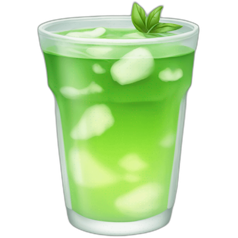 cold light green tea drink emoji