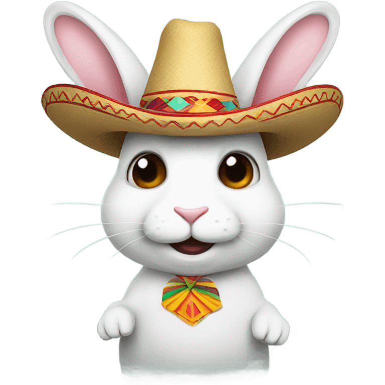 White rabbit with sombrero emoji