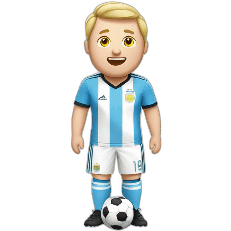 white man. Obese. argentina soccer uniform. laughing tears emoji