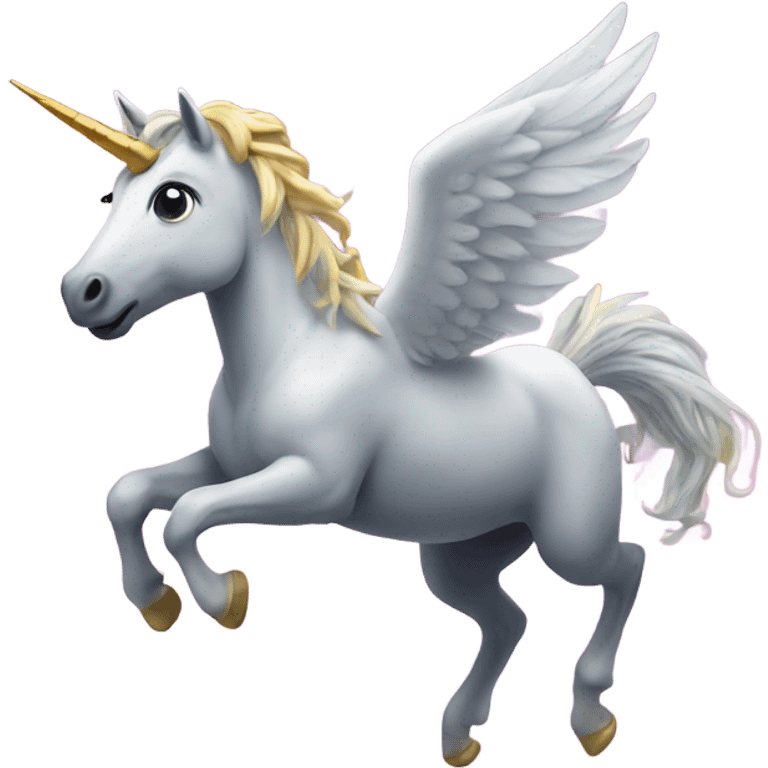 Unicorn flying over hawaii  emoji