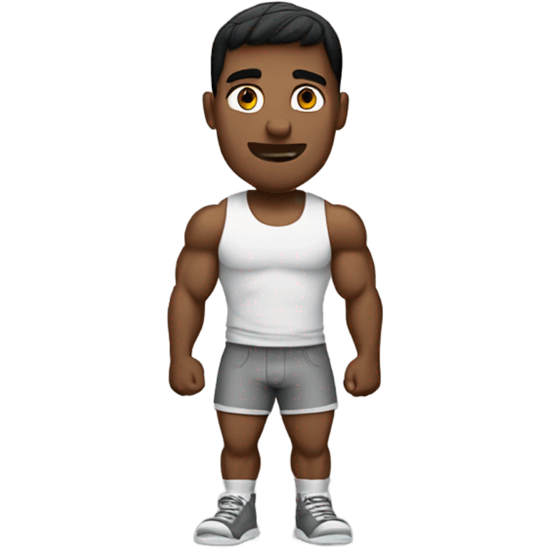 Muscular guy wearing alo emoji