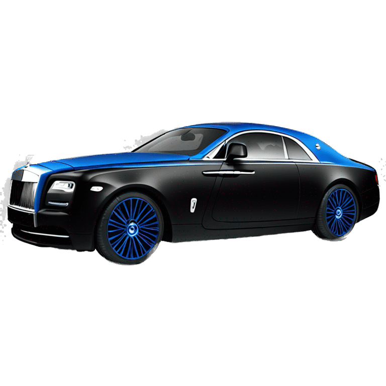 Rolls Royce black mate mansory with blue interior  emoji