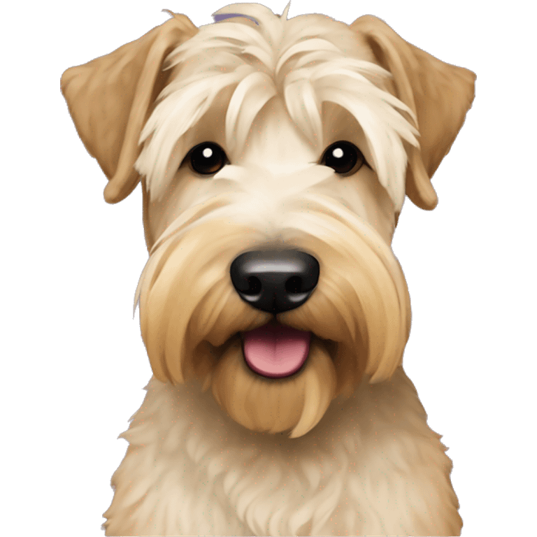 Irish soft coated wheaten terrier with a bandana around neck emoji