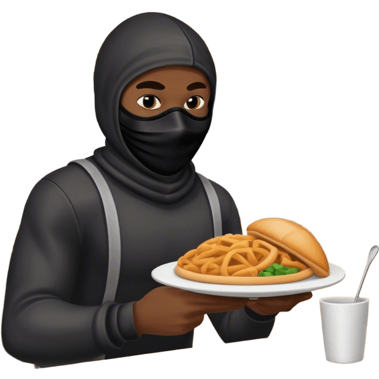 Black man robbing a restaurant  emoji