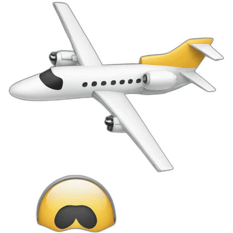 Pilot on plane wing emoji