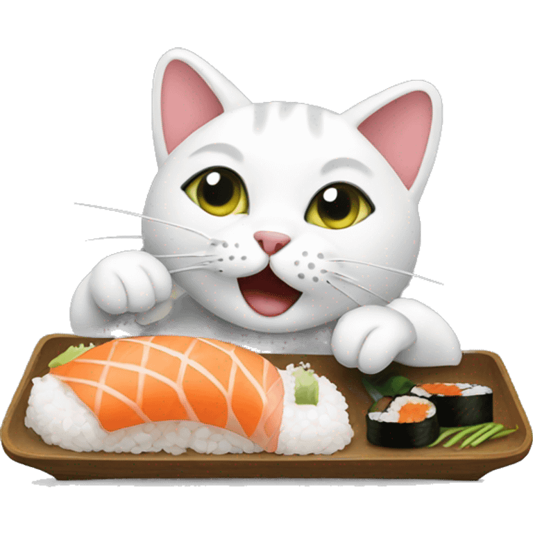 cat eat sushi emoji