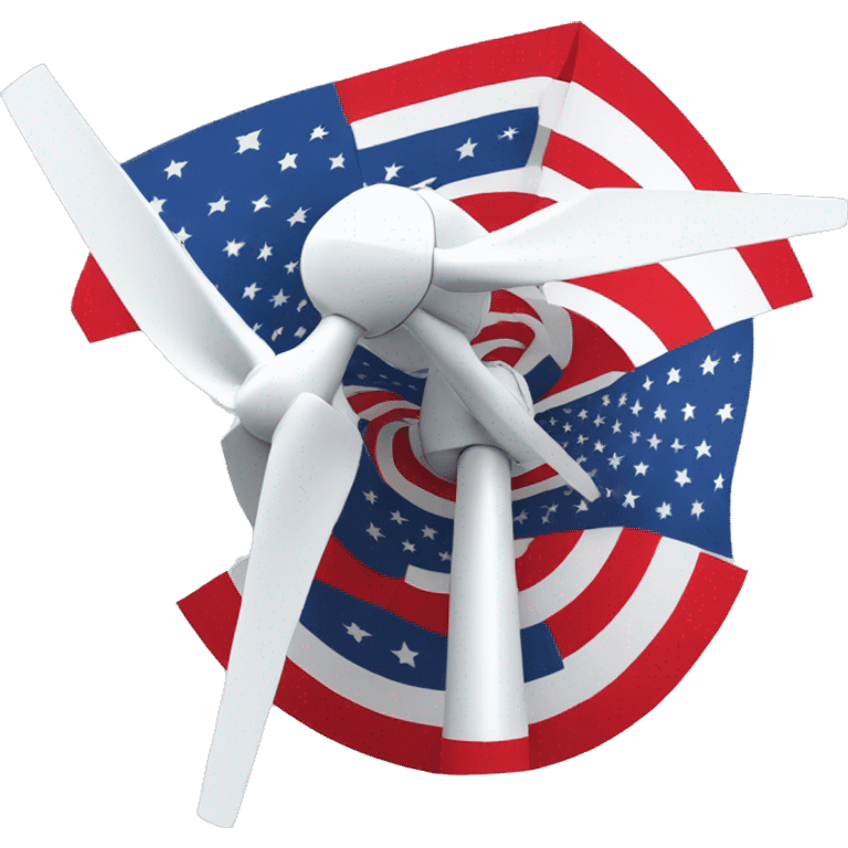 Wind turbine in usa flag colors emoji