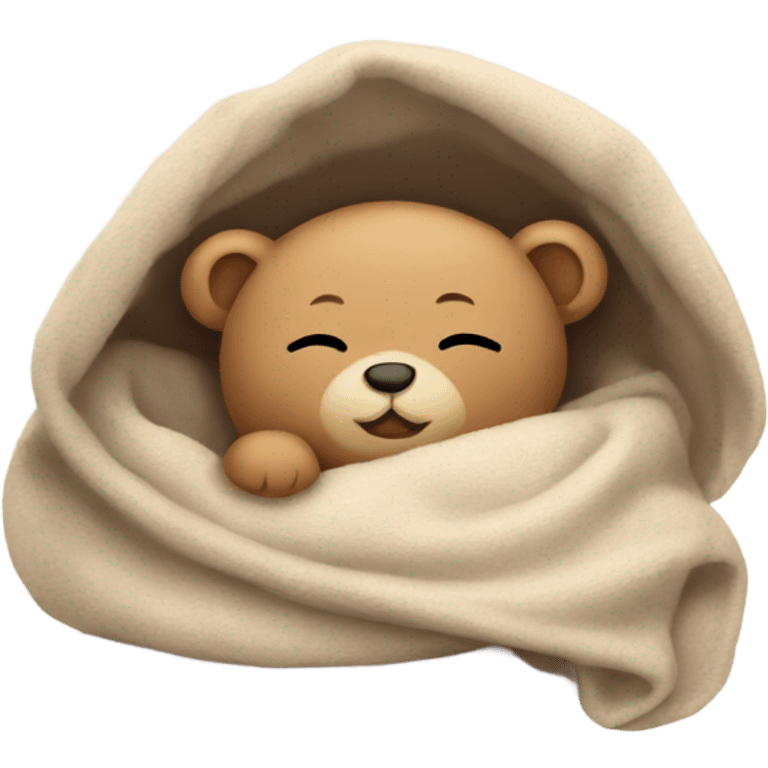 Baby Teddy Bear sleeping in a blanket  emoji