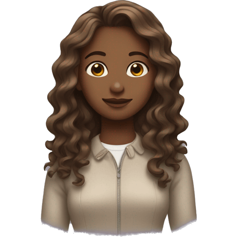 Girl with wavy brown hair  emoji