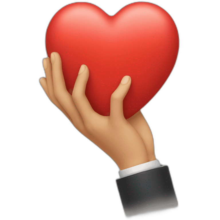 Coeur sur une main emoji