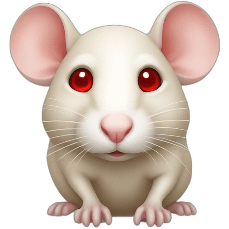 Beige and white rat with red eyes emoji