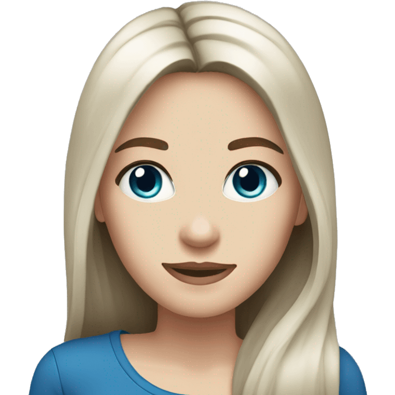 dark brown hair dark blue eyes long straight hair white skin woman emoji