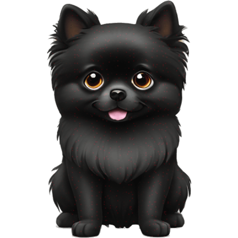 black-Pomeranian-dog emoji