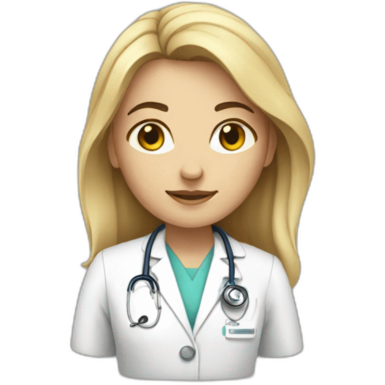 a female doctor in a white coat emoji