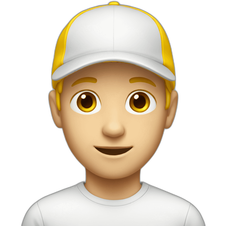 White boy wearing Yellow cap emoji