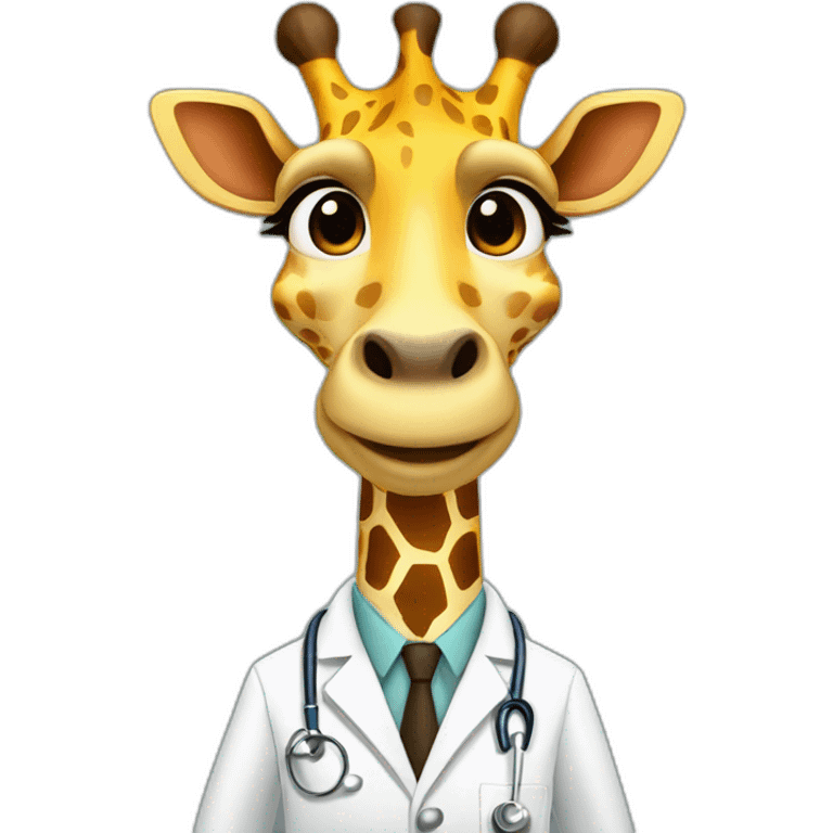 doctor giraffe with ruler hands emoji