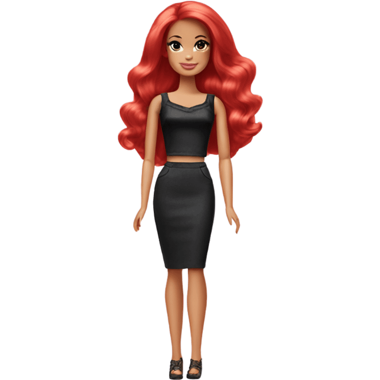 Barbie with red hair emoji