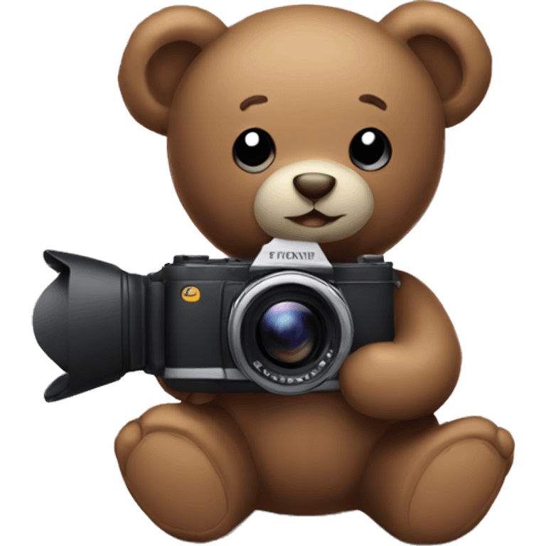 Christmas Teddy bear holding a Camera  emoji