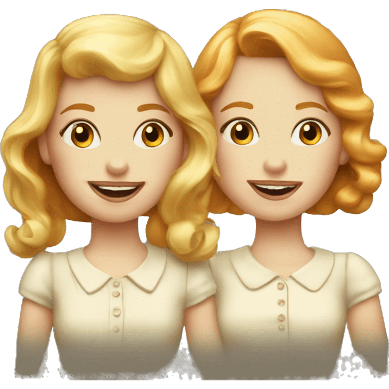 Two vintage girls blonde and ginger  emoji