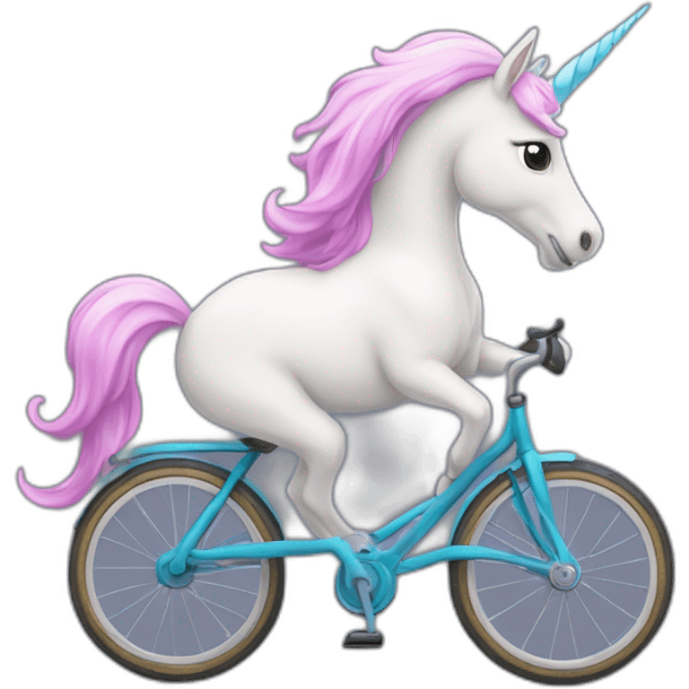 Licorne sur un vélo emoji