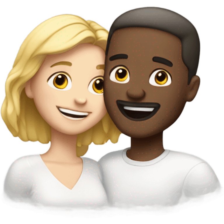 Hyper love white man white woman emoji